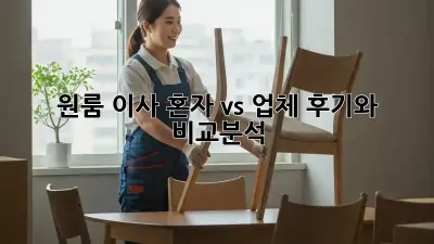 원룸 이사, 혼자 vs. 업체? 후기와 비교분석